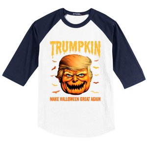 Funny Usa Pumpkin Trumpkin Make Halloween Great Again Gift Baseball Sleeve Shirt