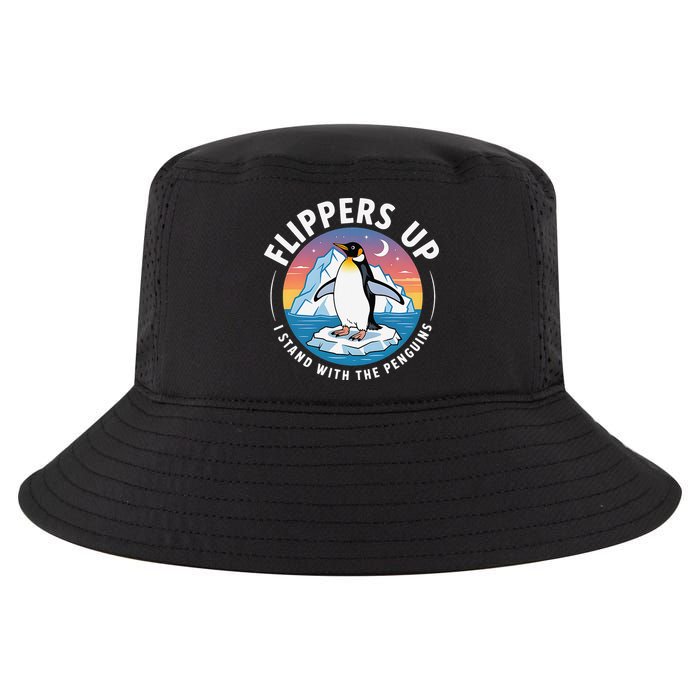 Flippers Up Penguins Statement Apparel Cool Comfort Performance Bucket Hat
