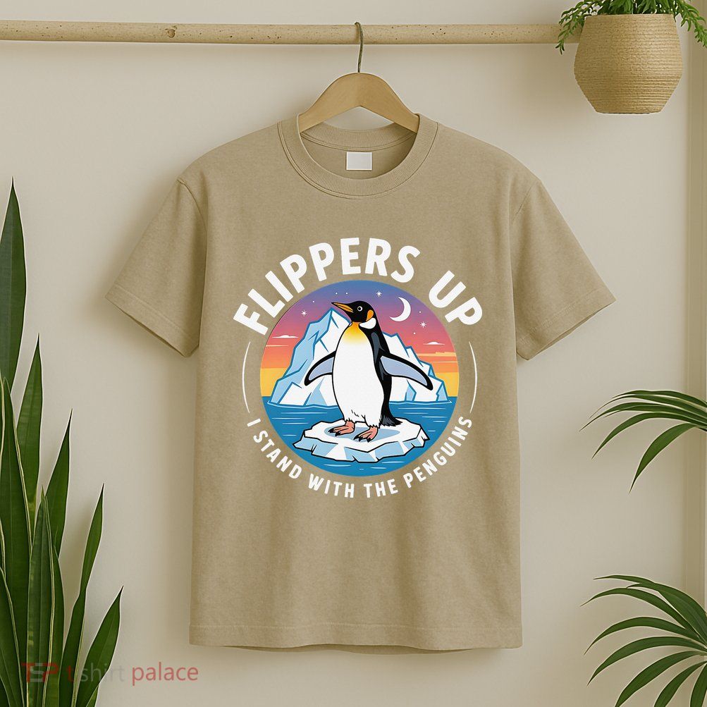 Flippers Up Penguins Statement Apparel T-Shirt