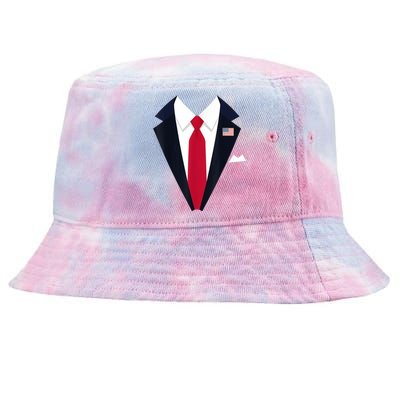 Funny Usa President Trump Suit Easy Halloween Costume Tie-Dyed Bucket Hat