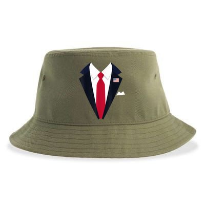 Funny Usa President Trump Suit Easy Halloween Costume Sustainable Bucket Hat