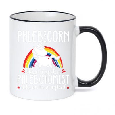 Funny Unicorn Phlebotomist Phlebotomy Technician Nurse RN 11oz Black Color Changing Mug