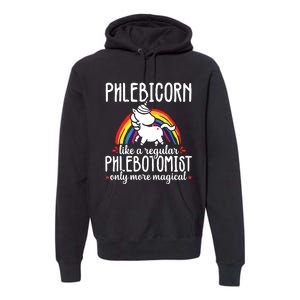 Funny Unicorn Phlebotomist Phlebotomy Technician Nurse RN Premium Hoodie