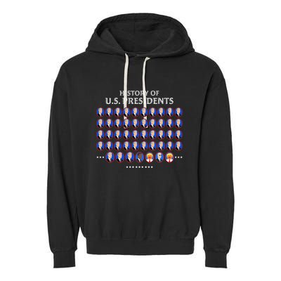 Funny Us Presidents History 1 T0 47 Trump Clown Caricature Garment-Dyed Fleece Hoodie