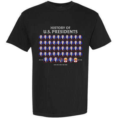 Funny Us Presidents History 1 T0 47 Trump Clown Caricature Garment-Dyed Heavyweight T-Shirt