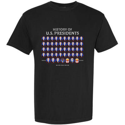 Funny Us Presidents History 1 T0 47 Trump Clown Caricature Garment-Dyed Heavyweight T-Shirt