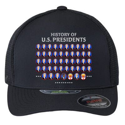 Funny Us Presidents History 1 T0 47 Trump Clown Caricature Flexfit Unipanel Trucker Cap