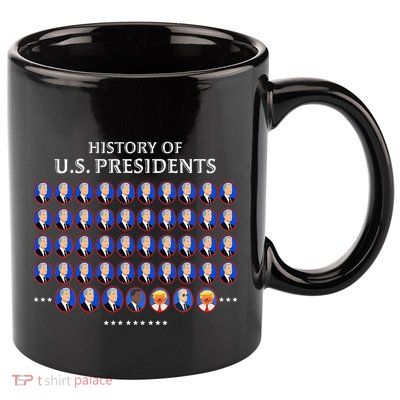 Funny Us Presidents History 1 T0 47 Trump Clown Caricature 11oz C Handle Ceramic Mug