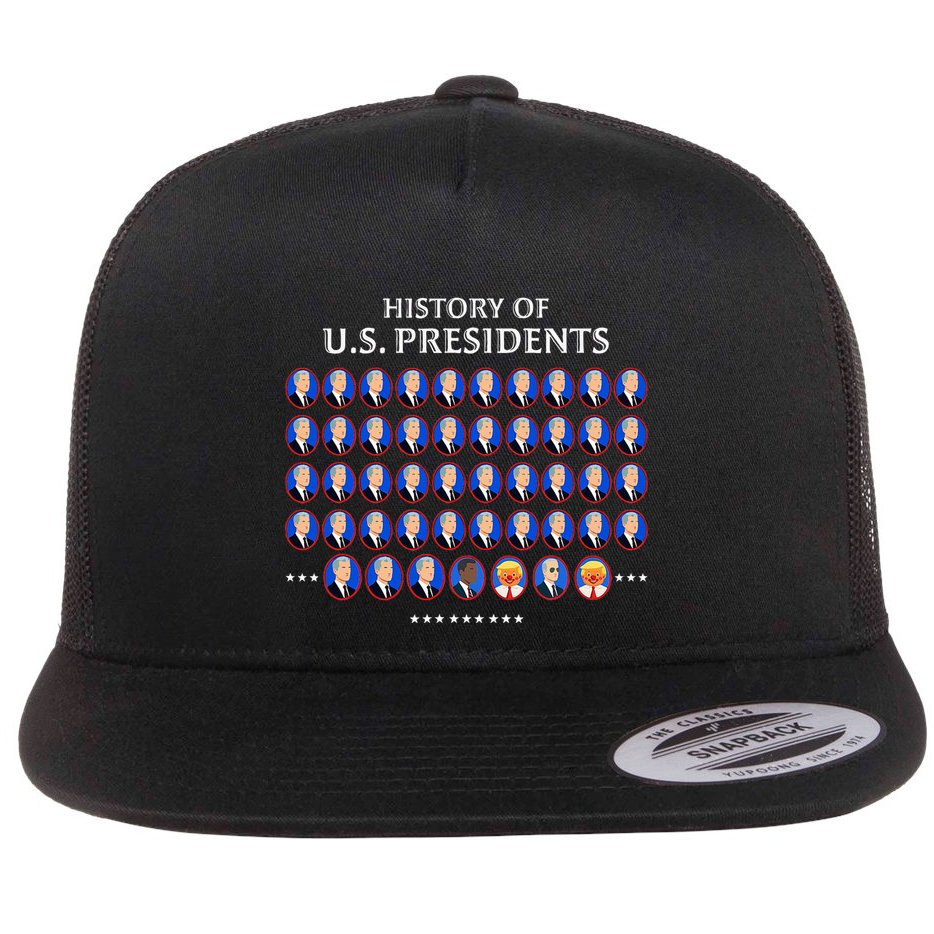 Funny Us Presidents History 1 T0 47 Trump Clown Caricature Flat Bill Trucker Hat