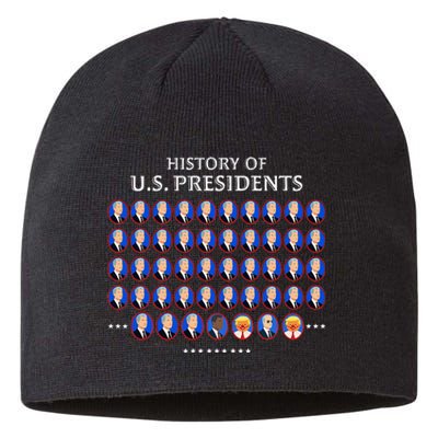 Funny Us Presidents History 1 T0 47 Trump Clown Caricature Sustainable Beanie