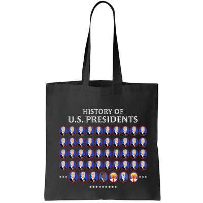 Funny Us Presidents History 1 T0 47 Trump Clown Caricature Bag