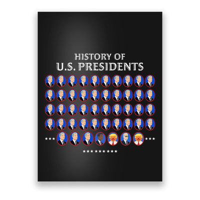 Funny Us Presidents History 1 T0 47 Trump Clown Caricature Poster
