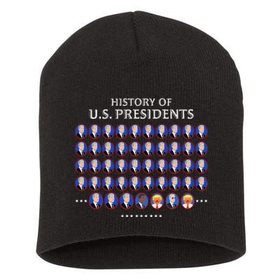 Funny Us Presidents History 1 T0 47 Trump Clown Caricature Short Acrylic Beanie