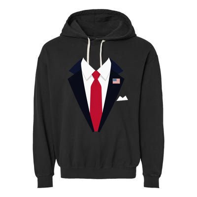 Funny Usa President Trump Suit Easy Halloween Costume Garment-Dyed Fleece Hoodie