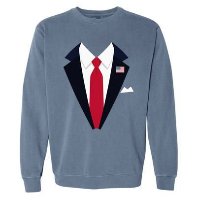 Funny Usa President Trump Suit Easy Halloween Costume Garment-Dyed Sweatshirt