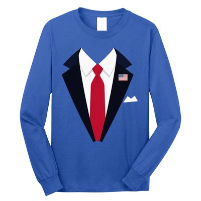 Funny Usa President Trump Suit Easy Halloween Costume Long Sleeve Shirt