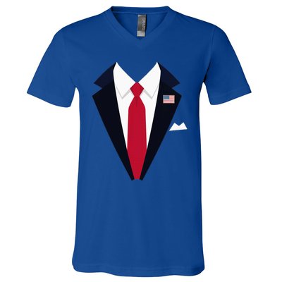 Funny Usa President Trump Suit Easy Halloween Costume V-Neck T-Shirt