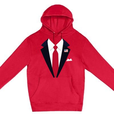 Funny Usa President Trump Suit Easy Halloween Costume Premium Pullover Hoodie