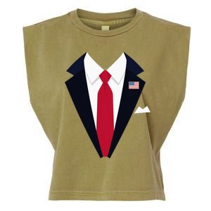 Funny Usa President Trump Suit Easy Halloween Costume Garment-Dyed Women's Muscle Tee