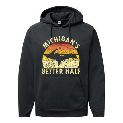 Funny Upper Peninsula Yooper Upper Michigan Performance Fleece Hoodie