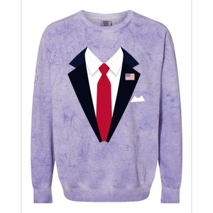 Funny Usa President Trump Suit Easy Halloween Costume Colorblast Crewneck Sweatshirt