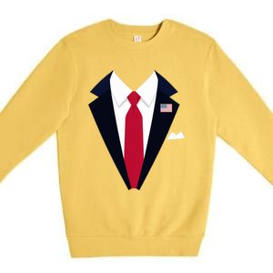 Funny Usa President Trump Suit Easy Halloween Costume Premium Crewneck Sweatshirt