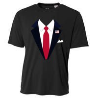 Funny Usa President Trump Suit Easy Halloween Costume Cooling Performance Crew T-Shirt