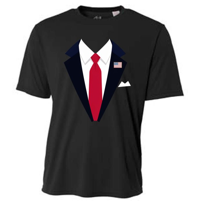 Funny Usa President Trump Suit Easy Halloween Costume Cooling Performance Crew T-Shirt