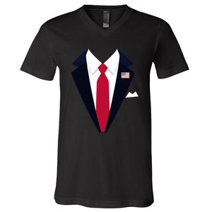 Funny Usa President Trump Suit Easy Halloween Costume V-Neck T-Shirt