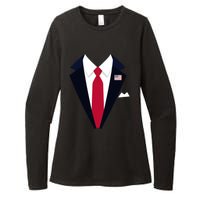 Funny Usa President Trump Suit Easy Halloween Costume Womens CVC Long Sleeve Shirt