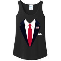 Funny Usa President Trump Suit Easy Halloween Costume Ladies Essential Tank