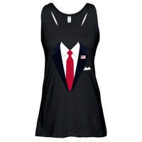 Funny Usa President Trump Suit Easy Halloween Costume Ladies Essential Flowy Tank