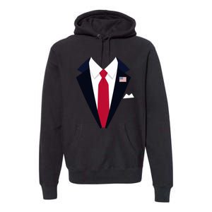 Funny Usa President Trump Suit Easy Halloween Costume Premium Hoodie