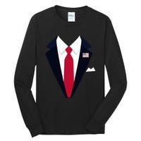 Funny Usa President Trump Suit Easy Halloween Costume Tall Long Sleeve T-Shirt