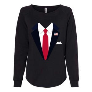 Funny Usa President Trump Suit Easy Halloween Costume Womens California Wash Sweatshirt