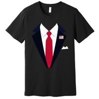 Funny Usa President Trump Suit Easy Halloween Costume Premium T-Shirt