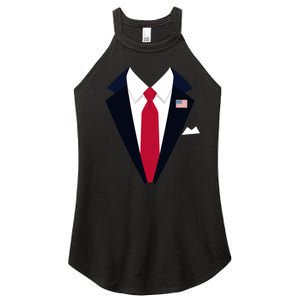 Funny Usa President Trump Suit Easy Halloween Costume Women's Perfect Tri Rocker Tank