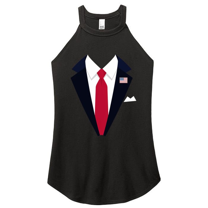 Funny Usa President Trump Suit Easy Halloween Costume Women's Perfect Tri Rocker Tank