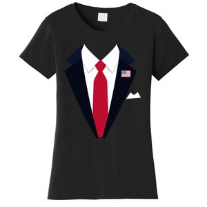 Funny Usa President Trump Suit Easy Halloween Costume Women's T-Shirt