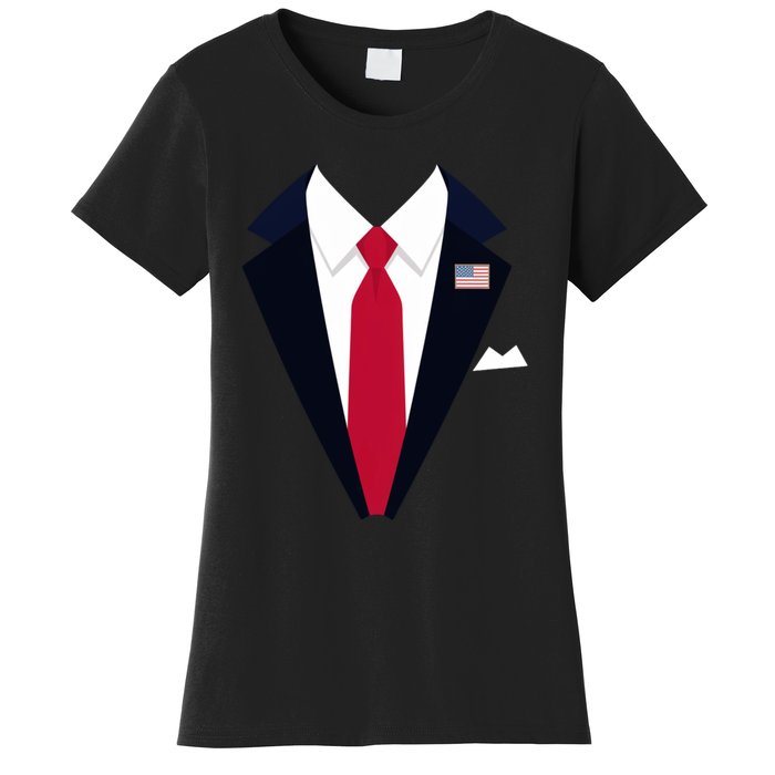 Funny Usa President Trump Suit Easy Halloween Costume Women's T-Shirt