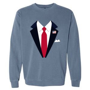 Funny Usa President Trump Suit Easy Halloween Costume Garment-Dyed Sweatshirt