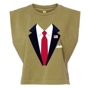 Funny Usa President Trump Suit Easy Halloween Costume Garment-Dyed Women's Muscle Tee