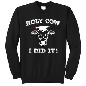 Funny Udderly Proud Graduation Gifts Holy Cow I Did It! Sweatshirt