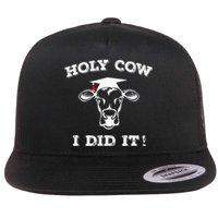 Funny Udderly Proud Graduation Gifts Holy Cow I Did It! Flat Bill Trucker Hat