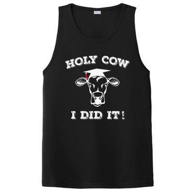 Funny Udderly Proud Graduation Gifts Holy Cow I Did It! PosiCharge Competitor Tank