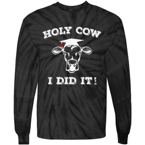 Funny Udderly Proud Graduation Gifts Holy Cow I Did It! Tie-Dye Long Sleeve Shirt