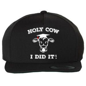 Funny Udderly Proud Graduation Gifts Holy Cow I Did It! Wool Snapback Cap