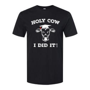 Funny Udderly Proud Graduation Gifts Holy Cow I Did It! Softstyle CVC T-Shirt