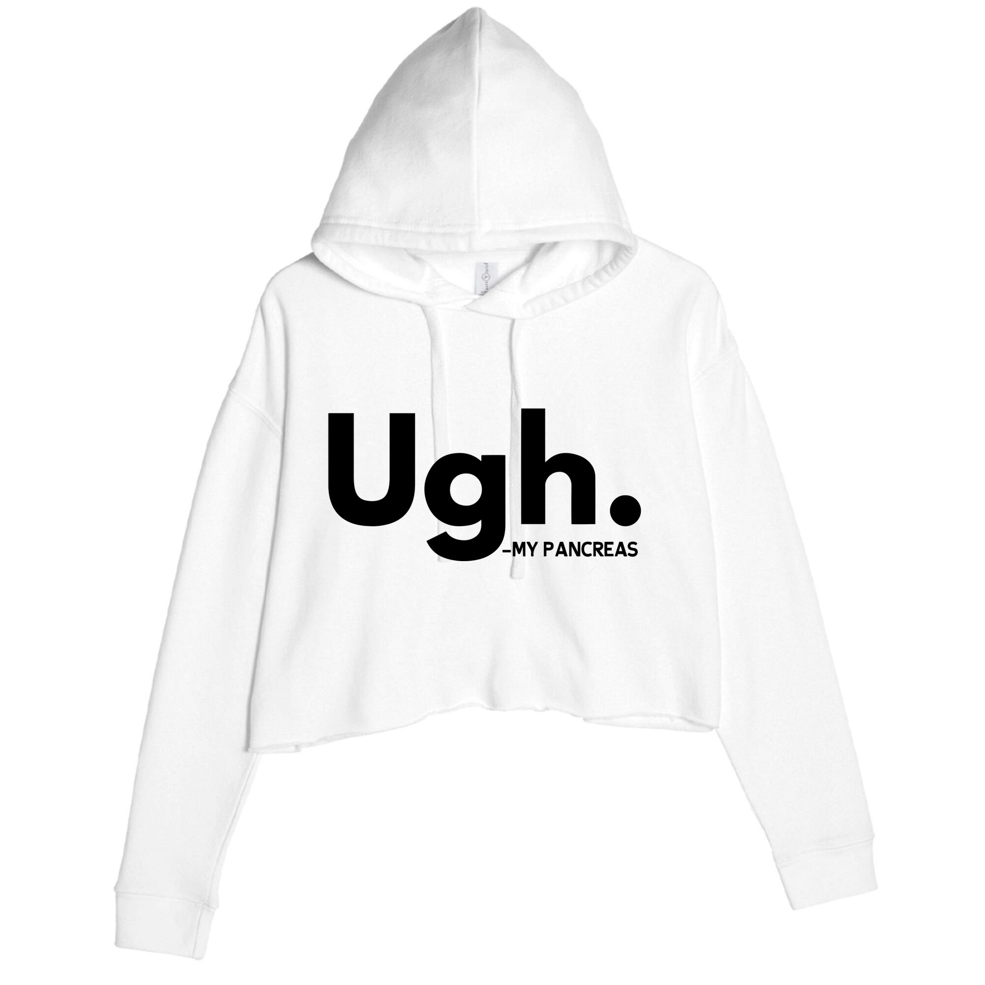 Funny Ugh Pancreas Supporter Crop Fleece Hoodie