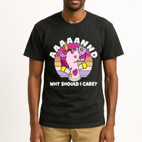 Funny Unicorn Puppet Aaaaand Why Should I Care Tall T-Shirt
